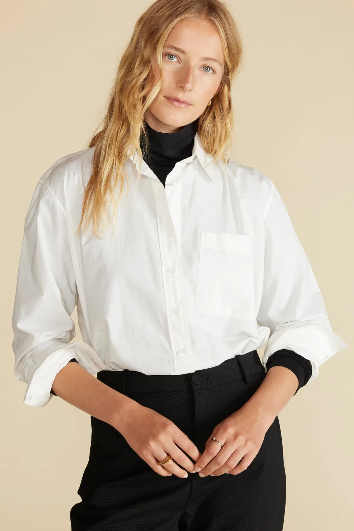 Blouses & Shirts|Tops^Amour Vert Henri Button Down Shirt White