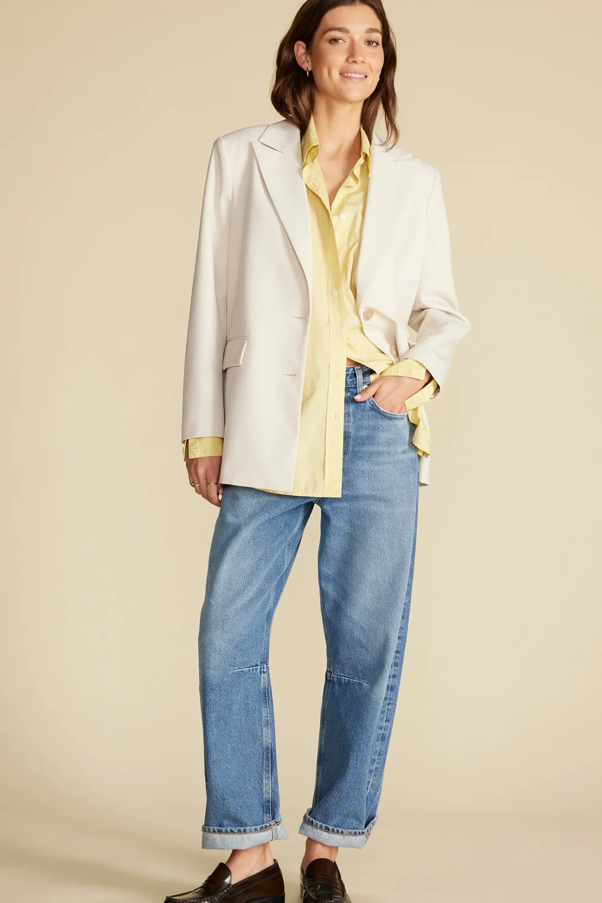 Blouses & Shirts|Tops^Amour Vert Henri Button Down Shirt AniseYellow
