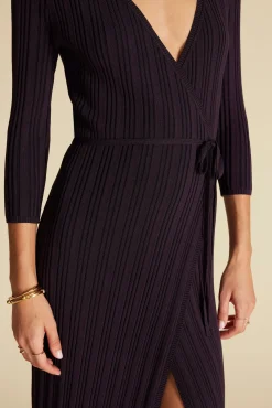 Dresses|Clearance^Amour Vert Ila Knit Wrap Dress PurpleFig