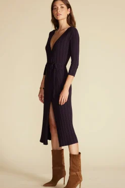 Dresses|Clearance^Amour Vert Ila Knit Wrap Dress PurpleFig
