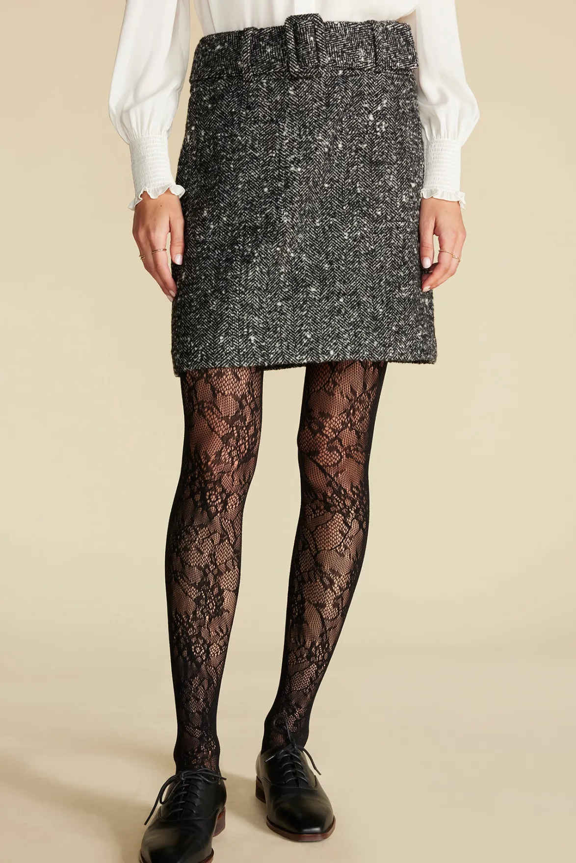 Skirts|Clearance^Amour Vert Ira Mini Skirt BlackHerringbone