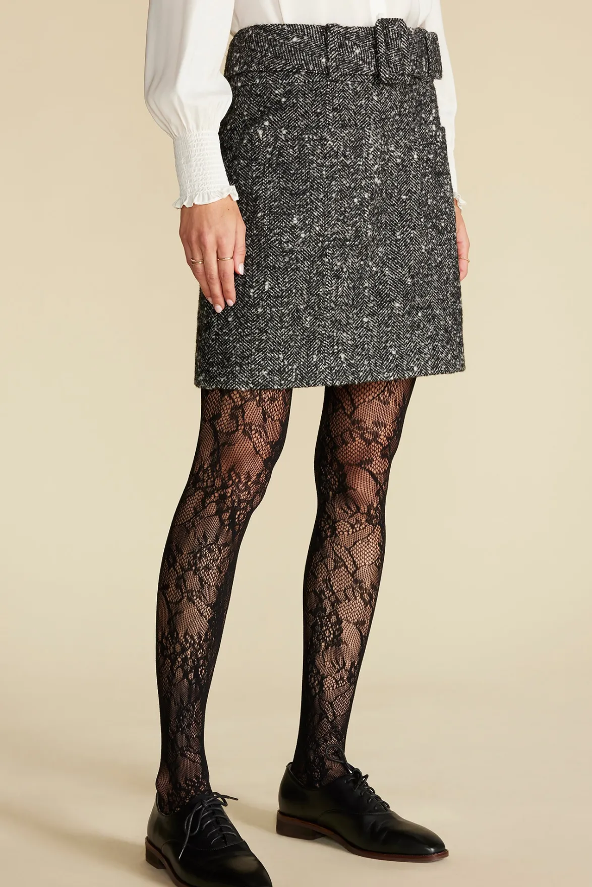 Skirts|Clearance^Amour Vert Ira Mini Skirt BlackHerringbone