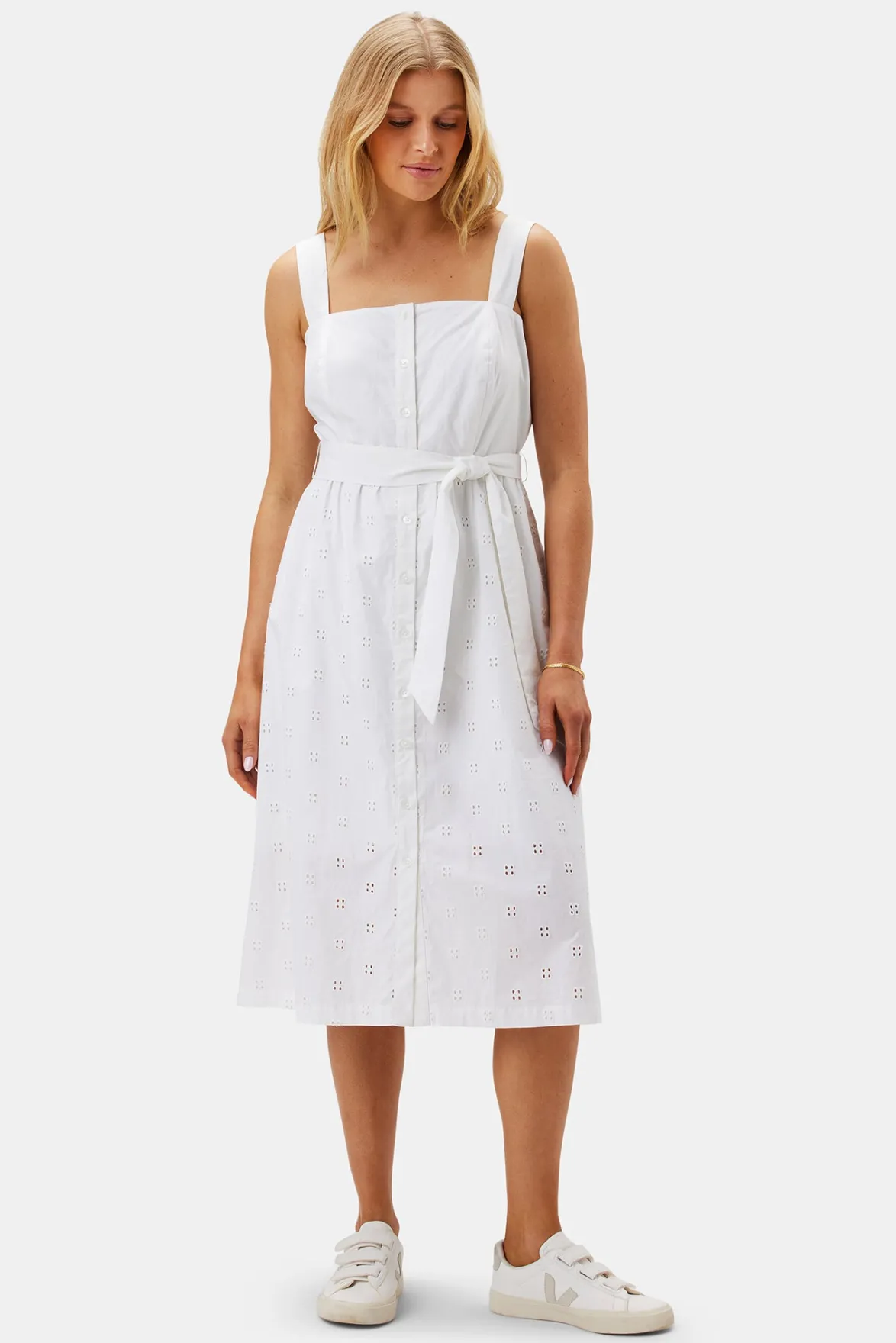 Dresses|Clearance^Amour Vert Irene Organic Cotton Eyelet Dress White