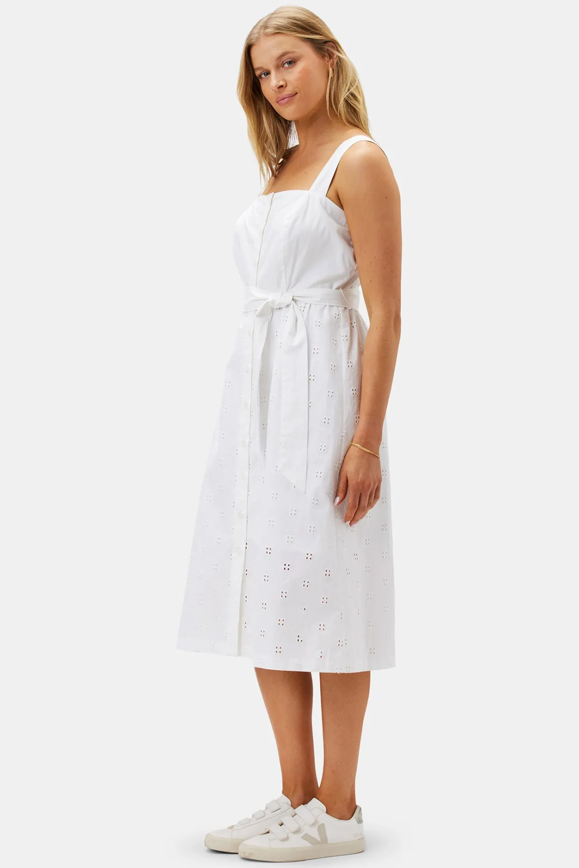 Dresses|Clearance^Amour Vert Irene Organic Cotton Eyelet Dress White