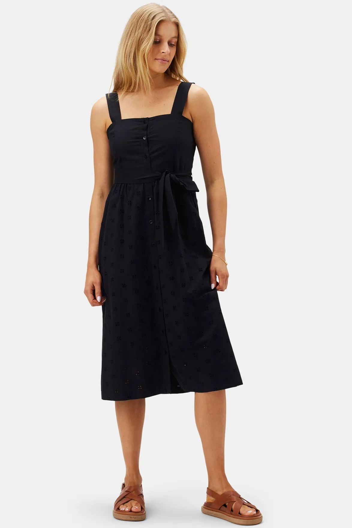 Dresses|Clearance^Amour Vert Irene Organic Cotton Eyelet Dress Black
