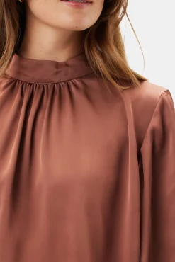 Tops|Clearance^Amour Vert Jeanne 3/4 Sleeve Blouse Cafe