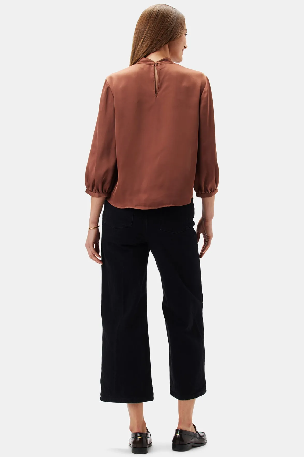 Tops|Clearance^Amour Vert Jeanne 3/4 Sleeve Blouse Cafe