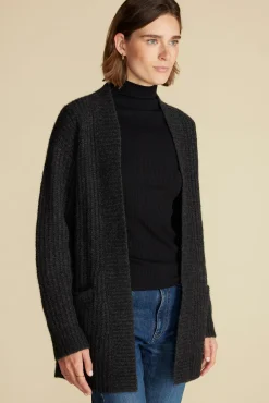 Sweaters & Cardigans|Clearance^Amour Vert Jeune Relaxed Open Front Cardigan AnthraciteGrey