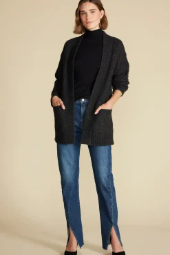 Sweaters & Cardigans|Clearance^Amour Vert Jeune Relaxed Open Front Cardigan AnthraciteGrey