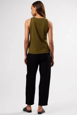 Tops|Clearance^Amour Vert Jillian Organic Cotton Tank OliveGreen