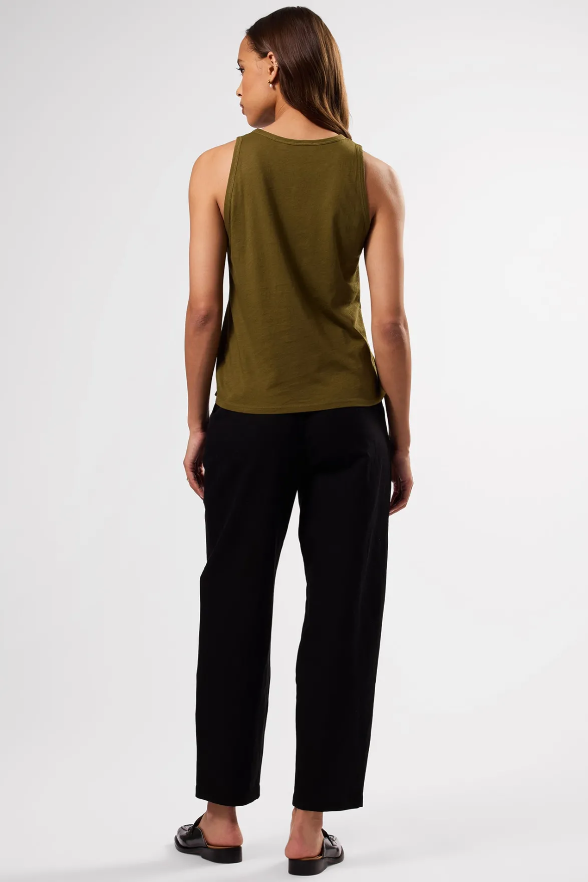 Tops|Clearance^Amour Vert Jillian Organic Cotton Tank OliveGreen