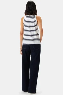 Tops|Clearance^Amour Vert Jillian Organic Cotton Tank IvoryNavyStripe
