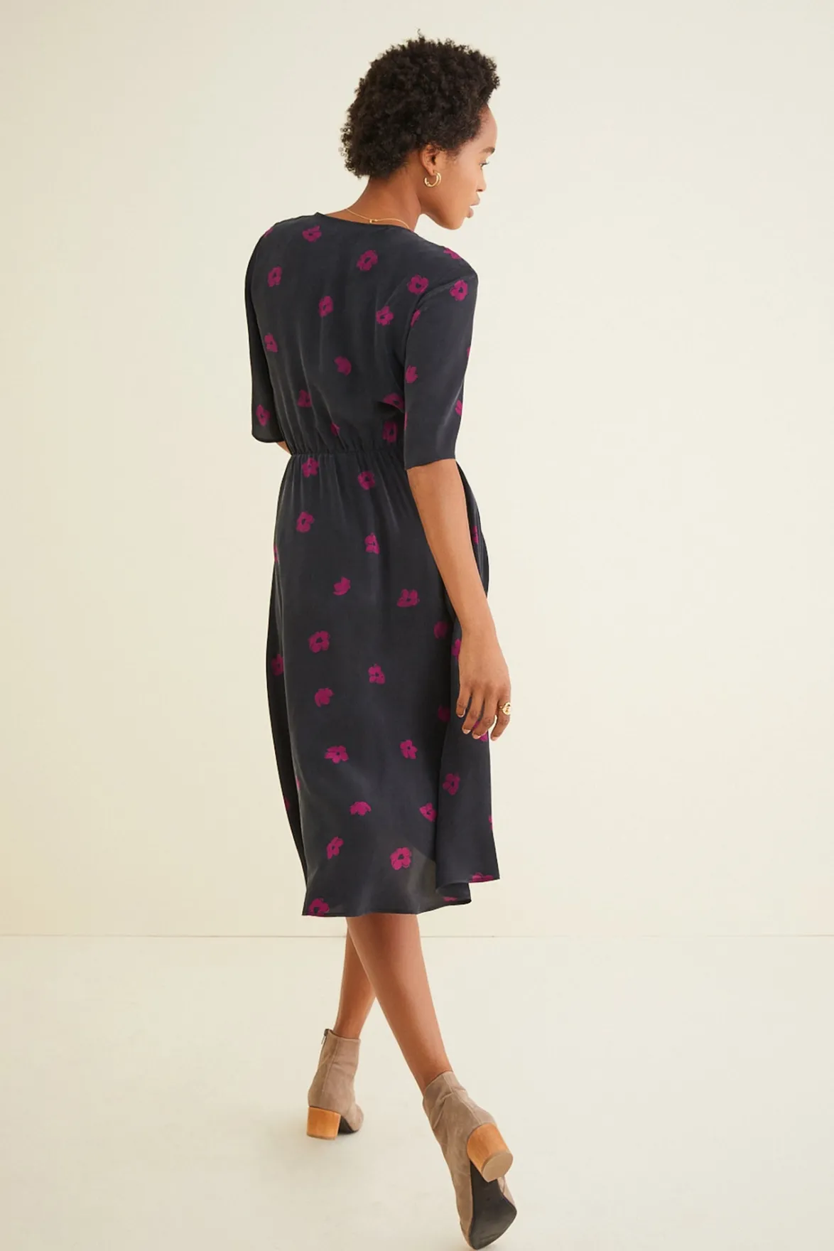 Dresses|Clearance^Amour Vert Joselle Silk Dress PineIvory