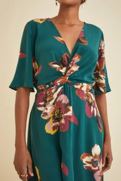Dresses|Clearance^Amour Vert Joselle Silk Dress PineIvory