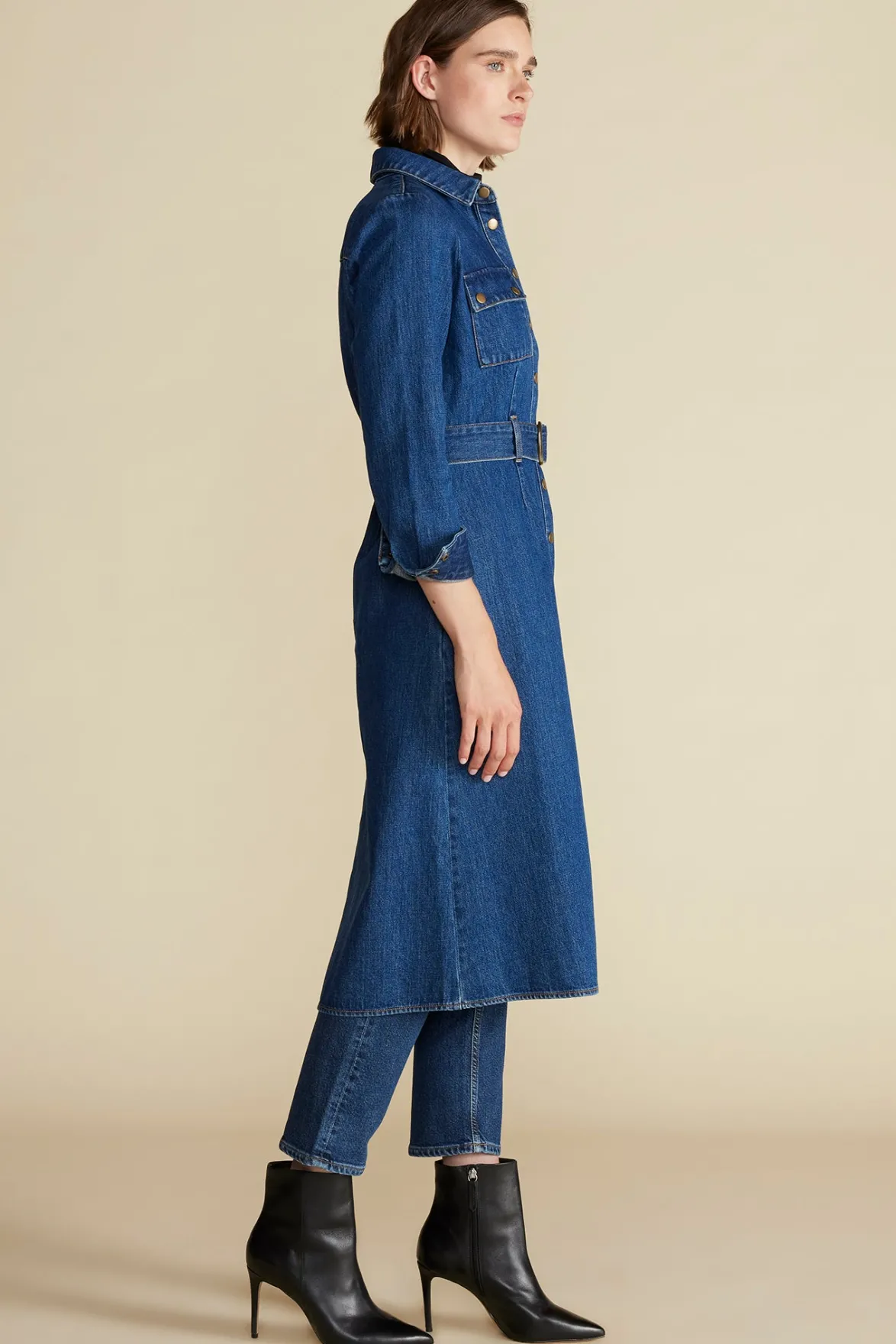 Dresses|Denim^Amour Vert Joyce Denim Shirt Dress IndigoBlue