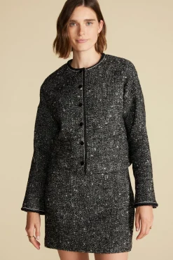 Jackets & Outerwear|Clearance^Amour Vert Jules Crop Lady Jacket BlackHerringbone