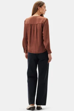 Blouses & Shirts|Tops^Amour Vert Kali Button Front Blouse Cafe