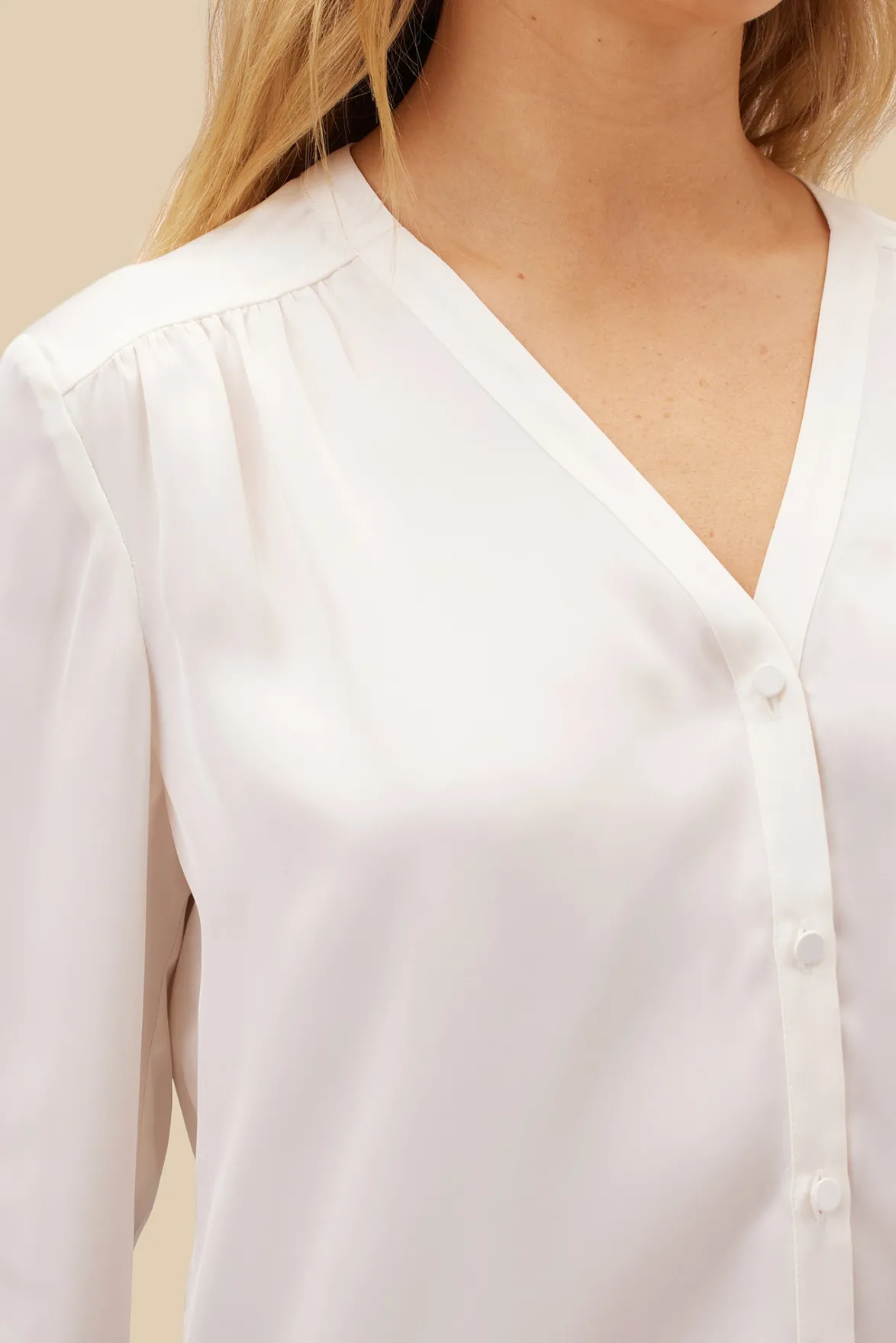 Blouses & Shirts|Tops^Amour Vert Kali Button Front Blouse Ivory