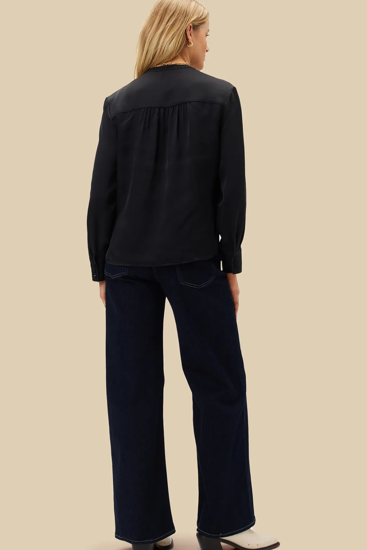Blouses & Shirts|Tops^Amour Vert Kali Button Front Blouse Black