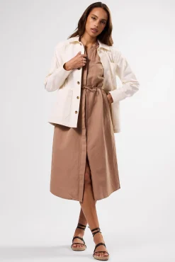 Dresses|Clearance^Amour Vert Kylen Cotton Linen Shirt Dress Sand