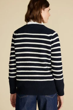 Sweaters & Cardigans|Clearance^Amour Vert Layla Organic Cotton Sweater NavyBlueandIvoryStripe