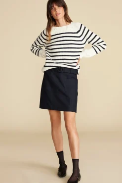 Sweaters & Cardigans|Clearance^Amour Vert Layla Organic Cotton Sweater IvoryNavyStripe