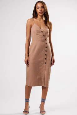 Dresses|Clearance^Amour Vert Lila Cotton Linen Dress Sand