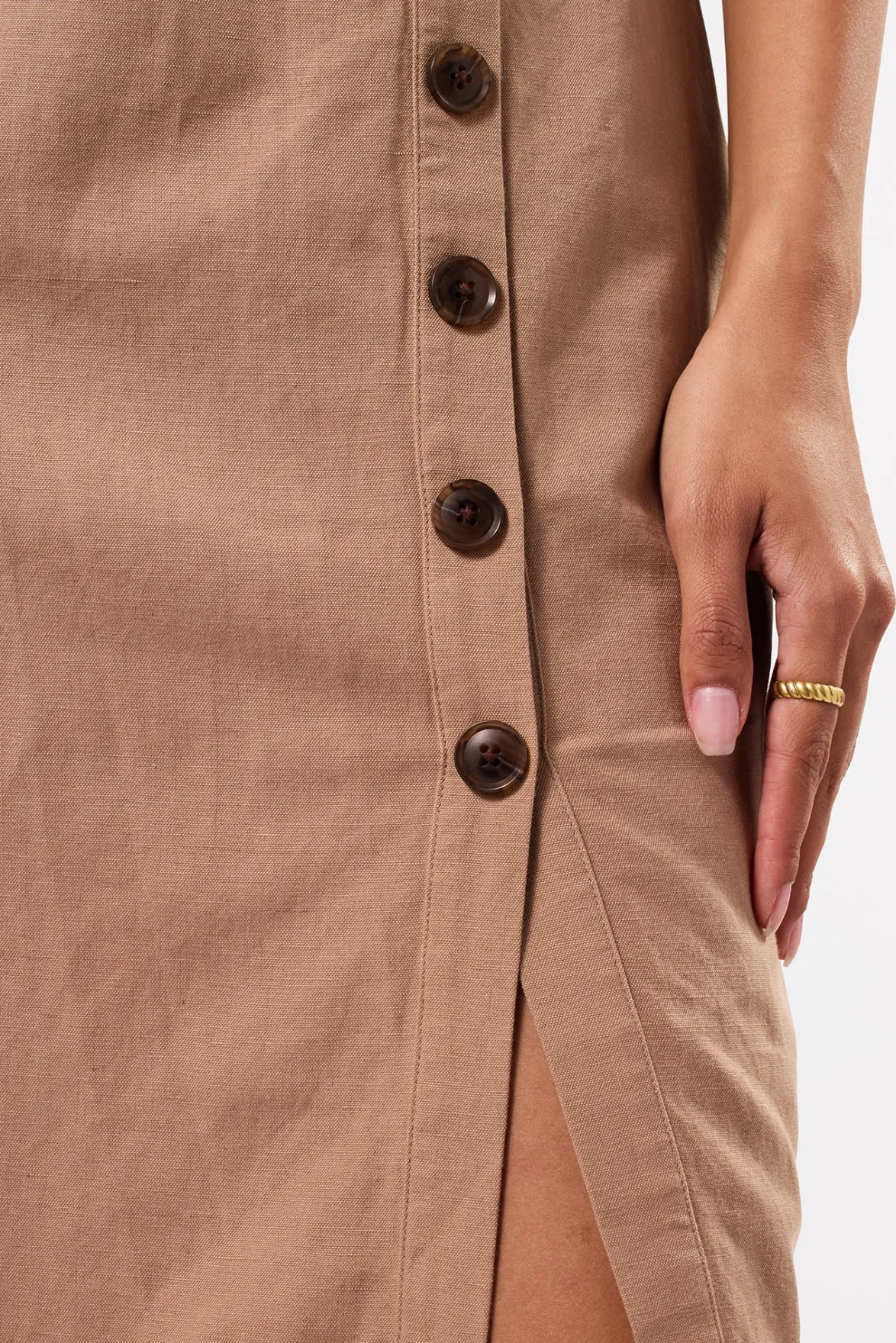Dresses|Clearance^Amour Vert Lila Cotton Linen Dress Sand