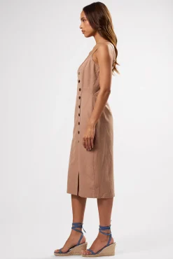 Dresses|Clearance^Amour Vert Lila Cotton Linen Dress Sand