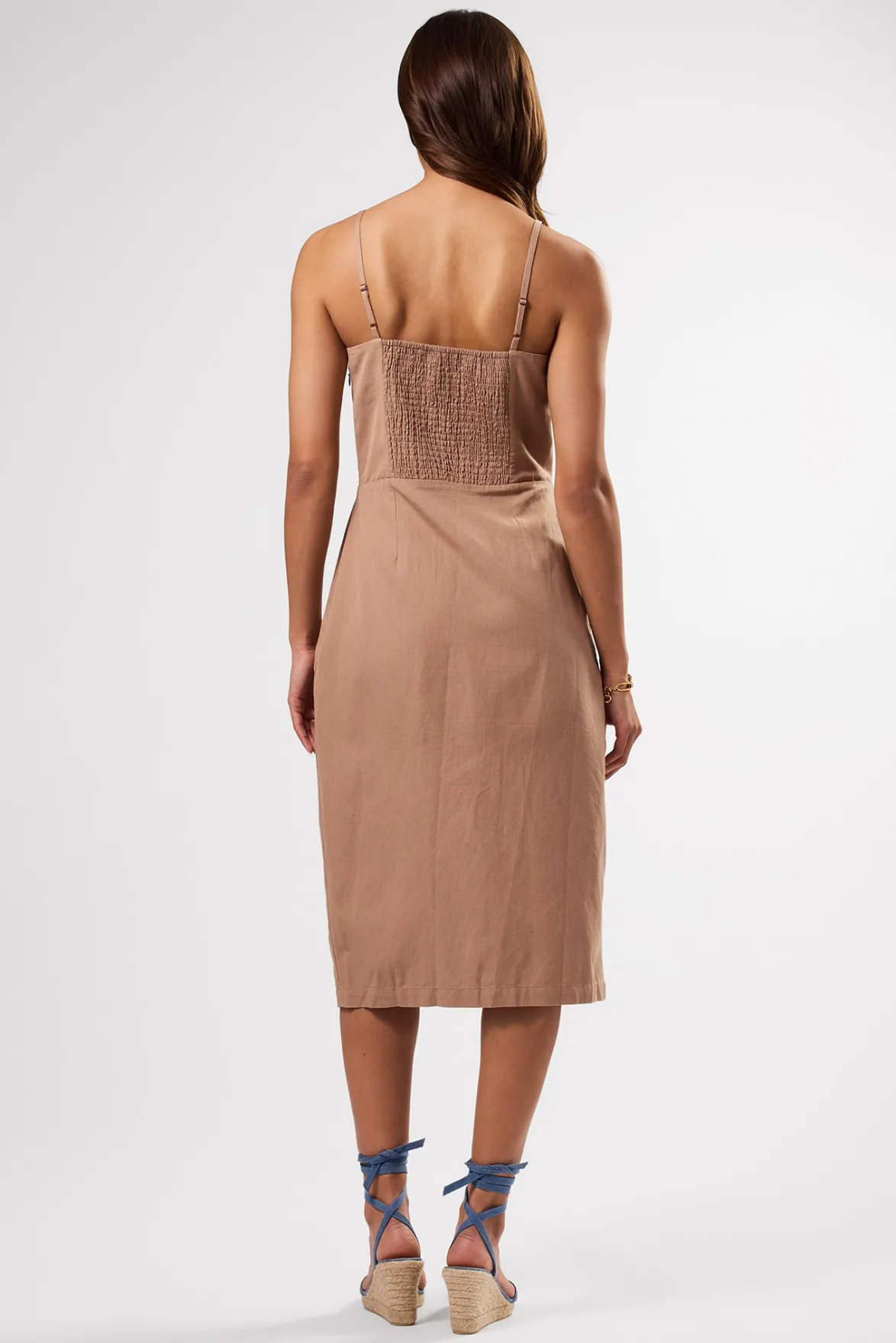 Dresses|Clearance^Amour Vert Lila Cotton Linen Dress Sand