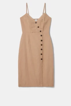 Dresses|Clearance^Amour Vert Lila Cotton Linen Dress Sand