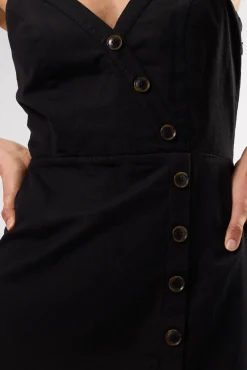 Dresses|Clearance^Amour Vert Lila Cotton Linen Dress Black