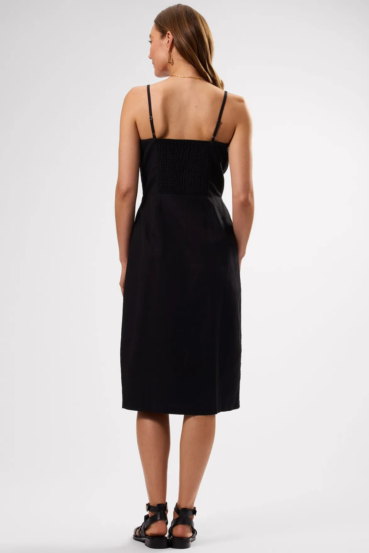 Dresses|Clearance^Amour Vert Lila Cotton Linen Dress Black