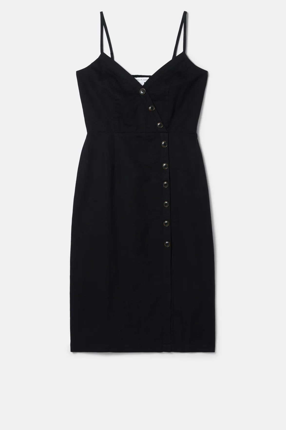 Dresses|Clearance^Amour Vert Lila Cotton Linen Dress Black