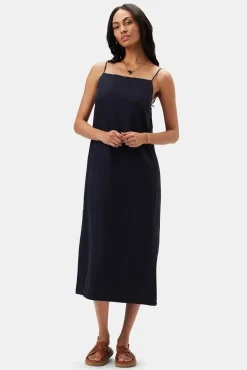 Dresses|Clearance^Amour Vert Lilly Pilly Kai Organic Linen Slip Dress Navy