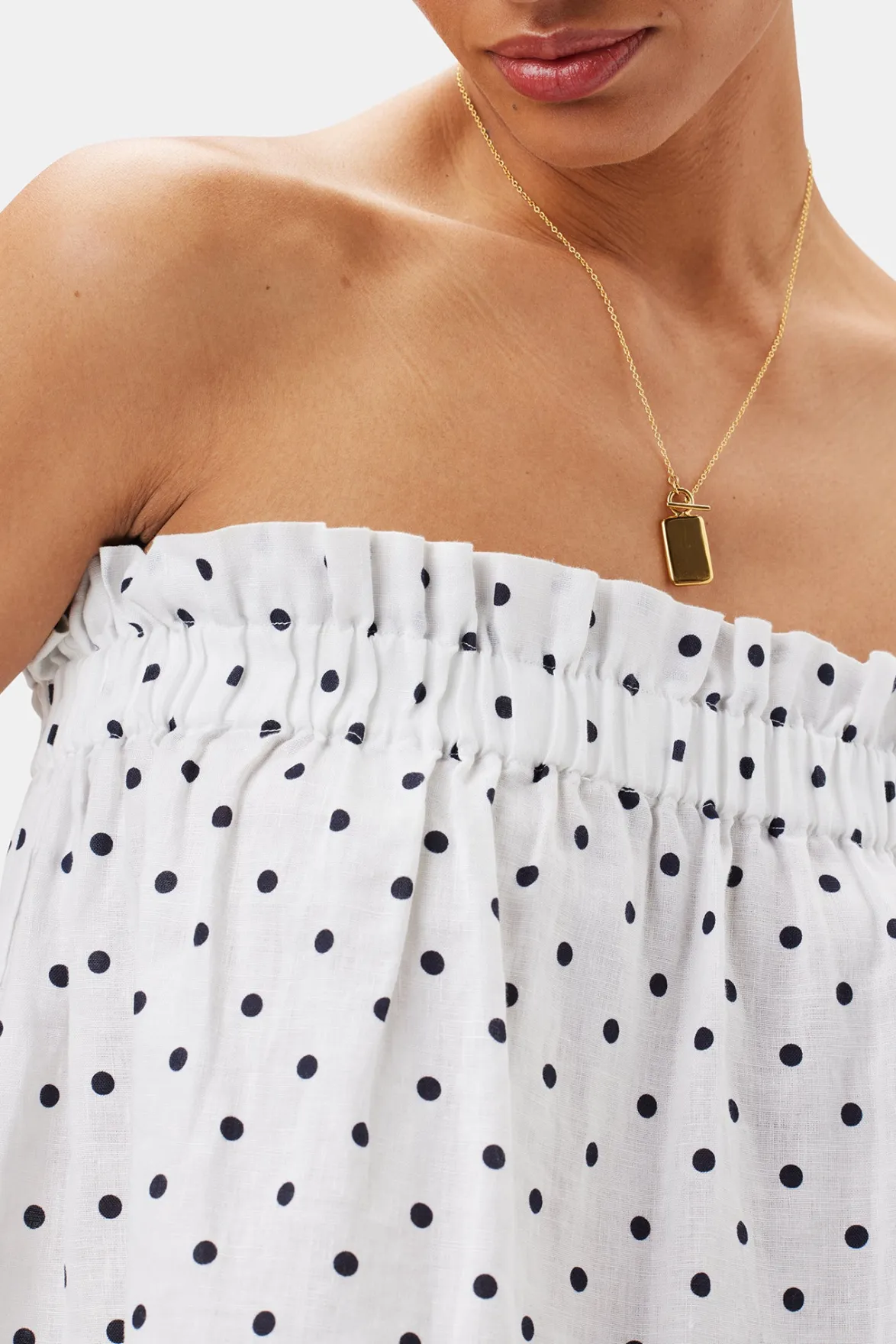 Tops|Clearance^Amour Vert Lilly Pilly Pippa Organic Linen Top PolkaDots