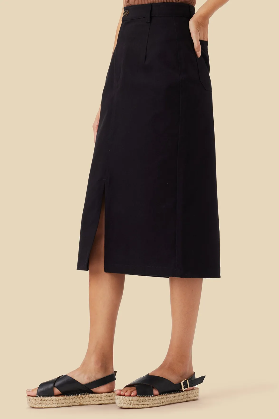 Skirts|Clearance^Amour Vert Lina Organic Cotton Skirt Black