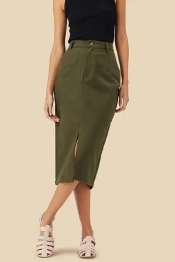 Skirts|Clearance^Amour Vert Lina Organic Cotton Skirt CallaGreen