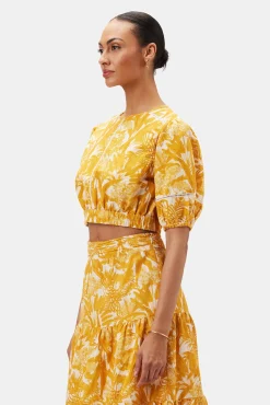 Tops|Clearance^Amour Vert Lisa Cotton Linen Top ToileMandarine
