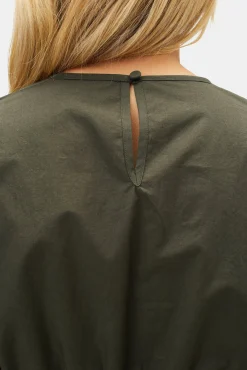 Tops|Clearance^Amour Vert Lisa Organic Cotton Poplin Top OliveGreen