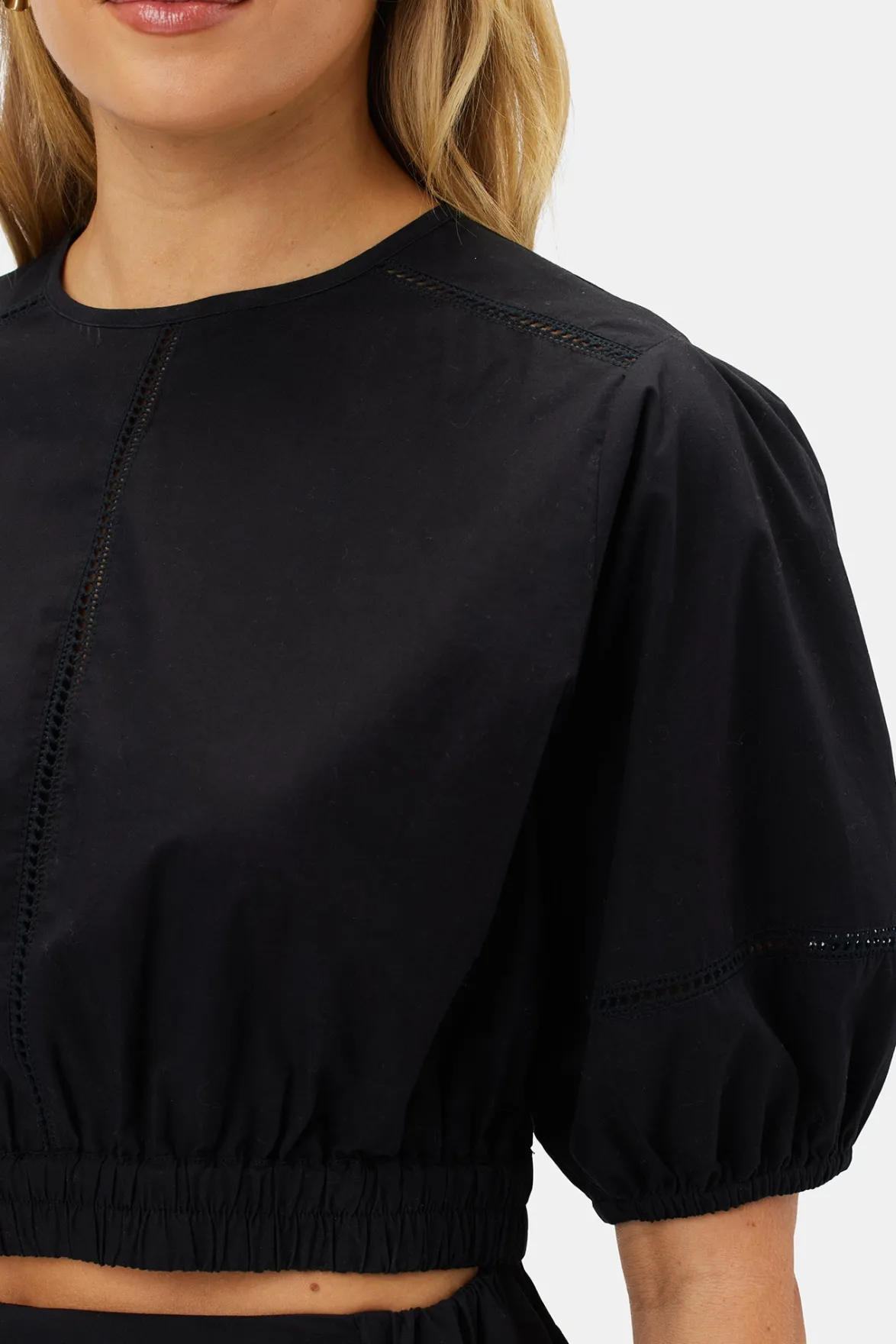 Tops|Clearance^Amour Vert Lisa Organic Cotton Poplin Top Black