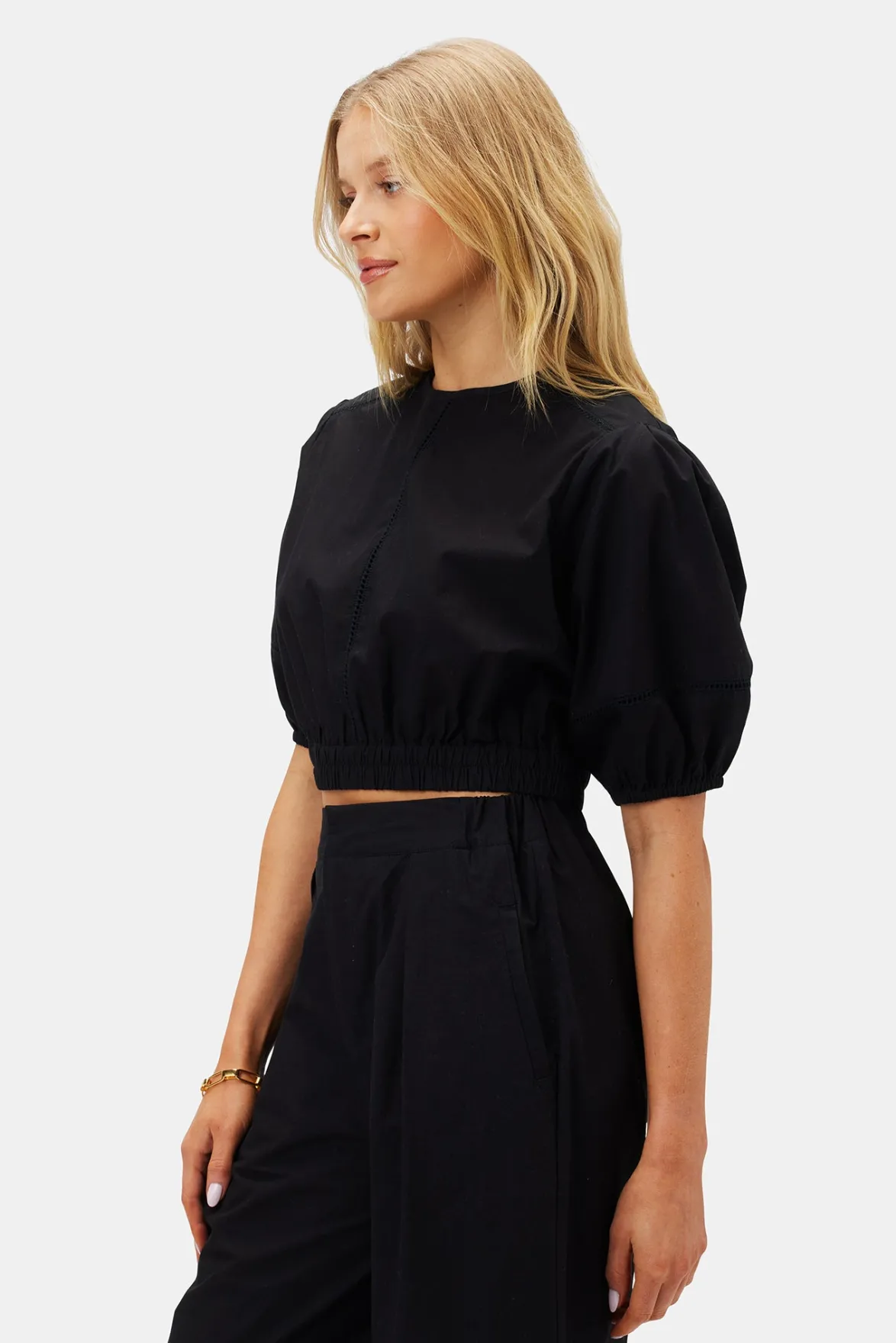 Tops|Clearance^Amour Vert Lisa Organic Cotton Poplin Top Black
