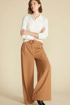 Sweaters & Cardigans|Clearance^Amour Vert Lorraine Merino Wool Henley Sweater Ivory