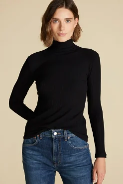 Tops^Amour Vert Lux Paris Rib Turtleneck Black