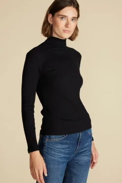 Tops^Amour Vert Lux Paris Rib Turtleneck Black