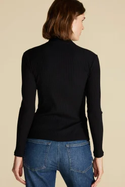 Tops^Amour Vert Lux Paris Rib Turtleneck Black