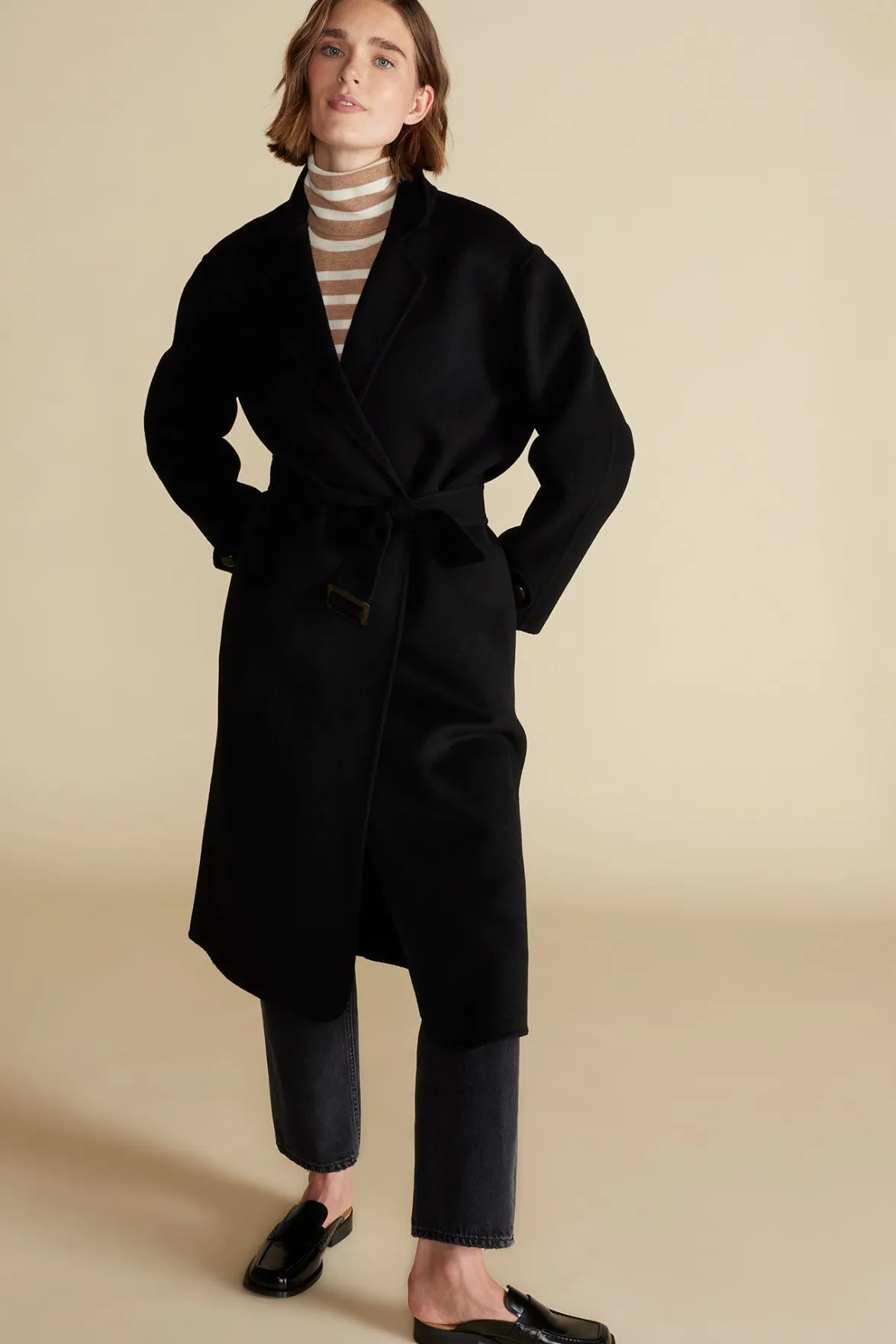 Jackets & Outerwear^Amour Vert Lya Felted Wool Coat Black