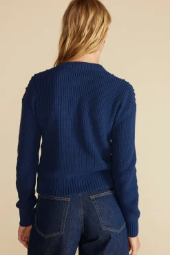 Sweaters & Cardigans^Amour Vert Madella Pom Pom Organic Cotton Sweater NavyBlue