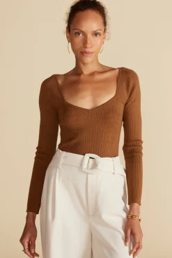 Sweaters & Cardigans|Tops^Amour Vert Maelle Square Neck Sweater AlmondBrown
