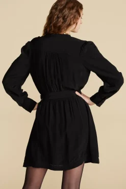 Dresses^Amour Vert Malta Embroidered Crepe Dress Black
